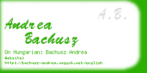 andrea bachusz business card